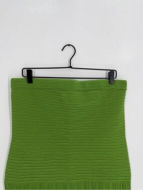 Cos Knitted Bandeau Maxi Dress In Green Size Large